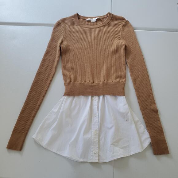Veronica Beard Sweater Womens XS Button Down Layered Shirt Dressy Top Pullover - Picture 1 of 9